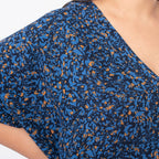 Tamsy V Neck 100% Viscose Kaftan Midi Dress (Curve Size 20-26) - Navy