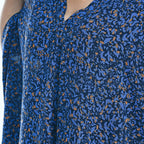 Tamsy V Neck 100% Viscose Kaftan Midi Dress (Curve Size 20-26) - Navy