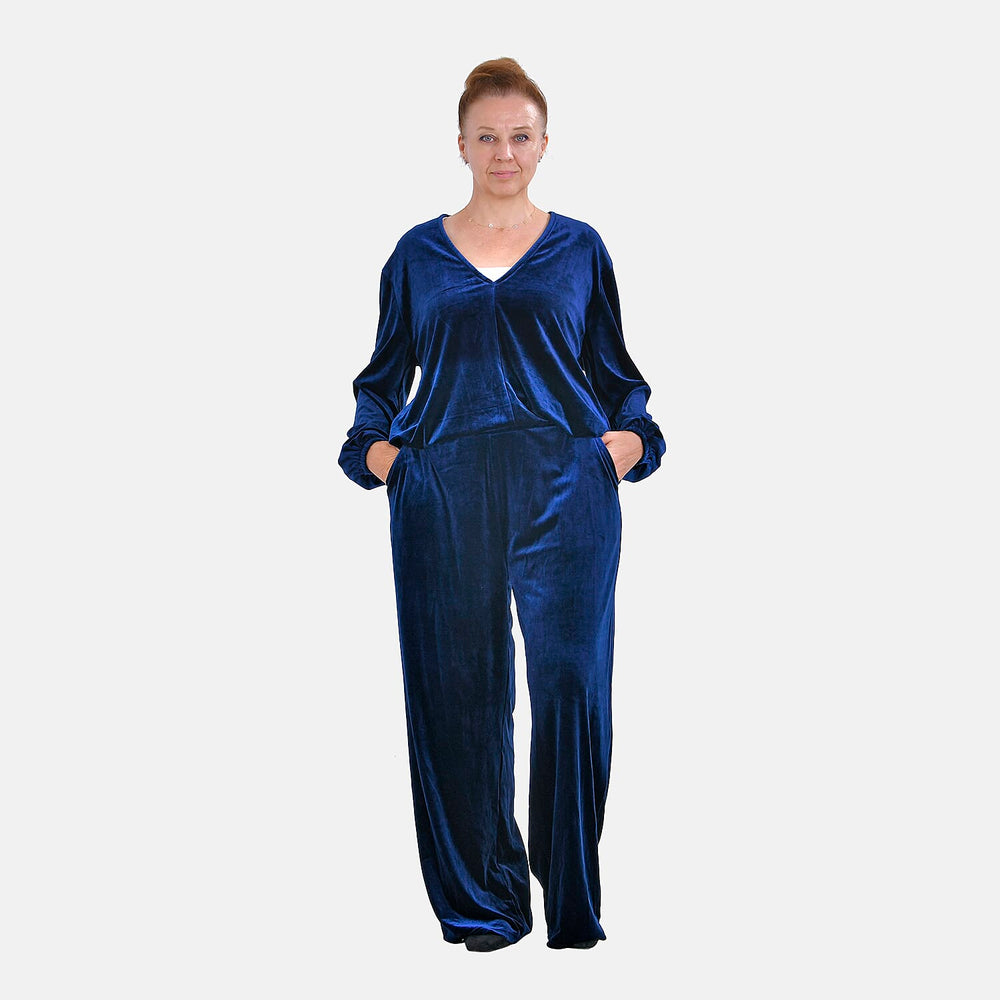 Blue Velvet Trousers (Size M)