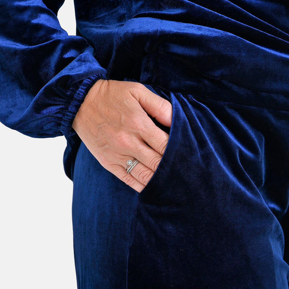 Blue Velvet Trousers (Size M)