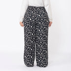 TAMSY Animal Print Trousers (Size L 16 - 18) - Grey