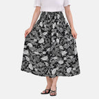 Tamsy 100% Viscose Paisley Printed Smocked Waist Culottes (Curve Size 20-26) - Black