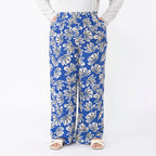 TAMSY Big Floral Pattern Trouser (Size L 16-18) - Blue