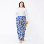 TAMSY Big Floral Pattern Trouser (Size XXL 24-26) - Blue