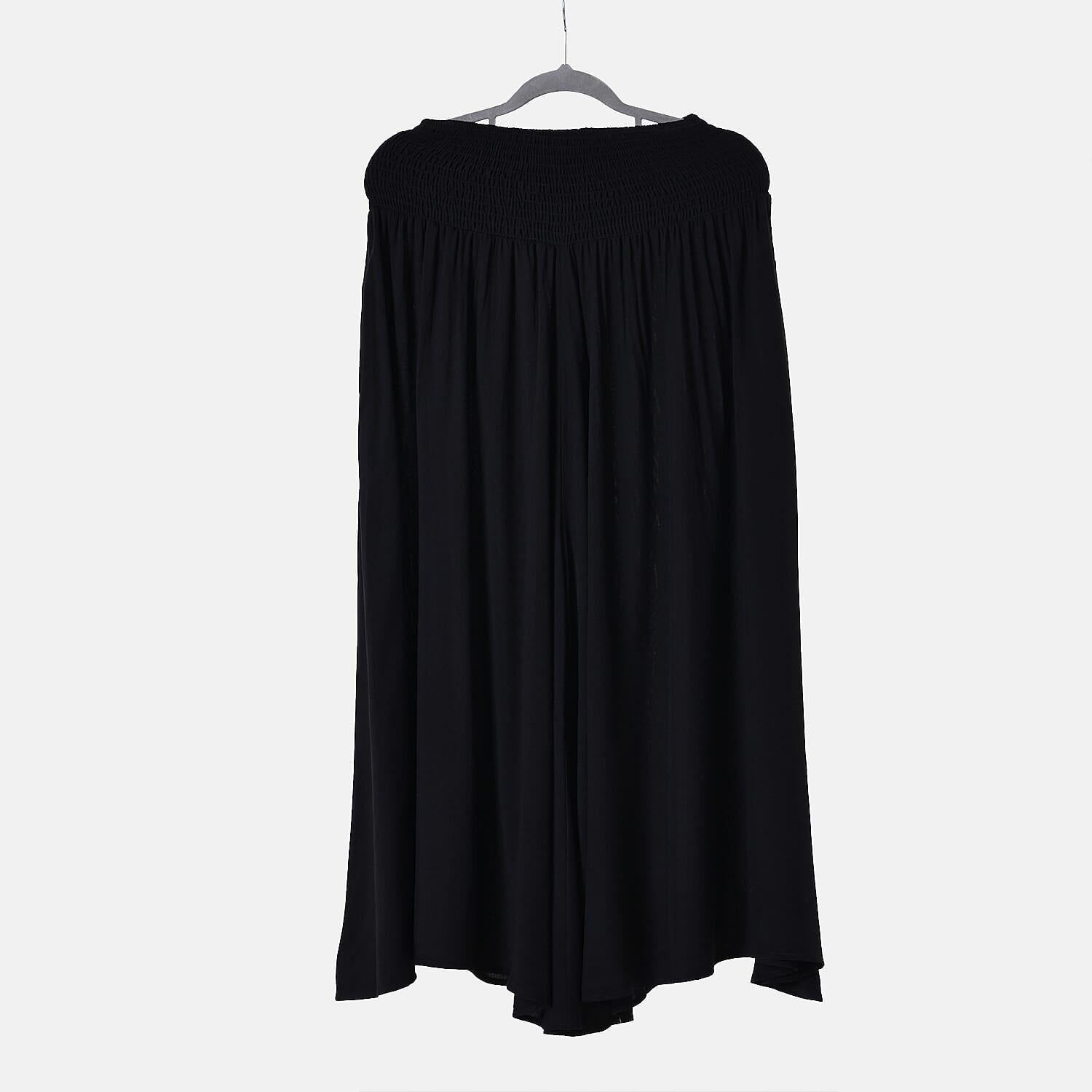 TAMSY 100% Viscose Smocked Waist Culottes (One Size) - Black