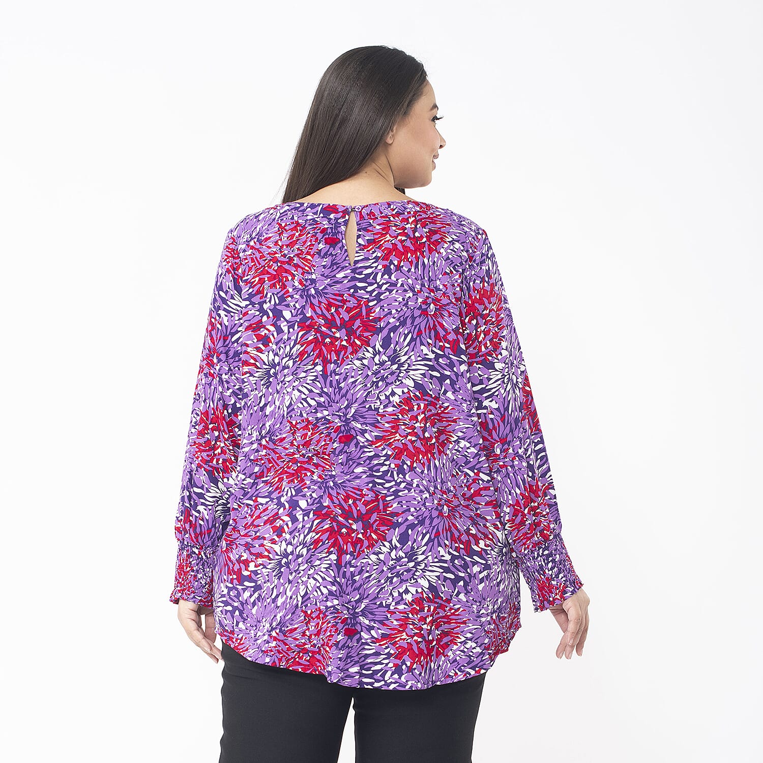 Viscose Floral Top (Size L 16 - 18) - Pink