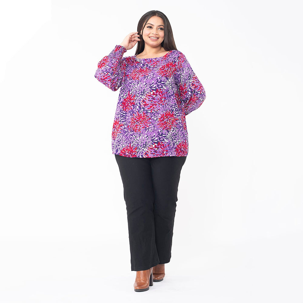 Viscose Floral Top (Size XXL 24 - 26 - Pink