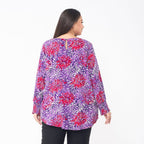 Viscose Floral Top (Size XXL 24 - 26 - Pink
