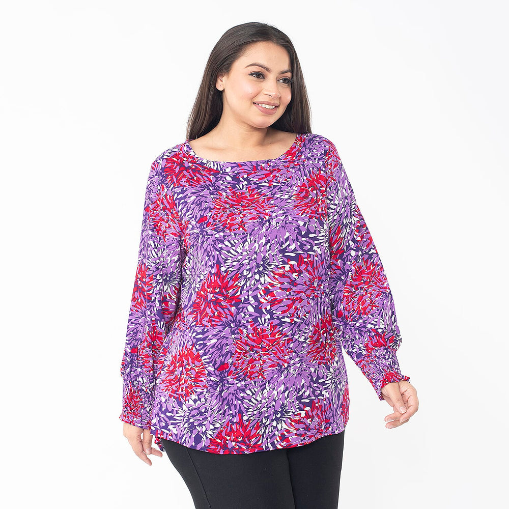Viscose Floral Top (Size XXL 24 - 26 - Pink