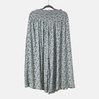 Tamsy 100% Viscose Floral Pattern Smocked Waist Culottes (Curve Size)  - Light Green