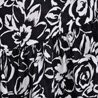 TAMSY 100% Viscose Elastic Waist Summer Floral Print Maxi Skirt (One Size) - Black