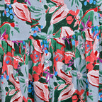 TAMSY 100% Viscose Elastic Waist Summer Floral Print Maxi Skirt (One Size) - Green
