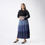 Tamsy Viscose Ombre Long Skirt (Size XL, 20-22) - Blue Ombre