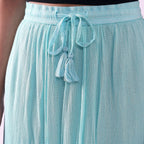 Tamsy Viscose Ombre Long Skirt (Size XXL, 24-26) - Turquoise