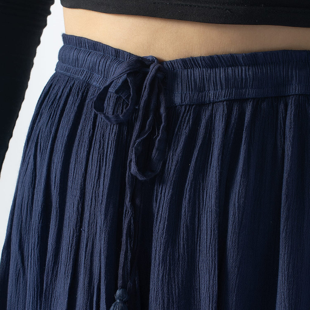 Tamsy Viscose Ombre Long Skirt (Size L, 16-18) - Navy