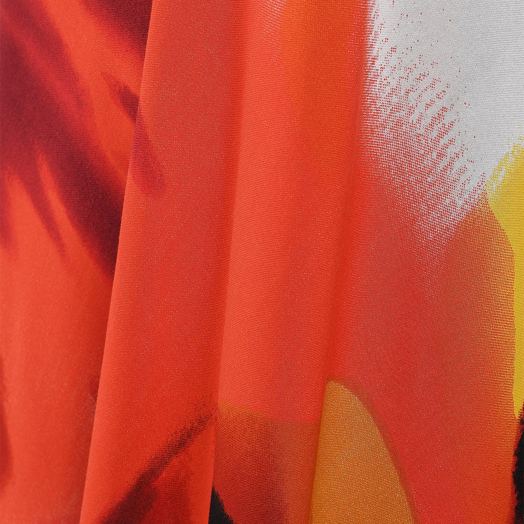 Tamsy 100% Viscose Midi Umbrella Dress with Pockets (One Size 8-18) - Orange & Multi