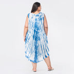 Tamsy 100% Viscose Tie Dye Dress (One Size, 8-18) - Blue