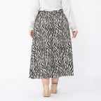TAMSY 100% Viscose Printed Skirt with Elastic on Waist (Size M) - Teal