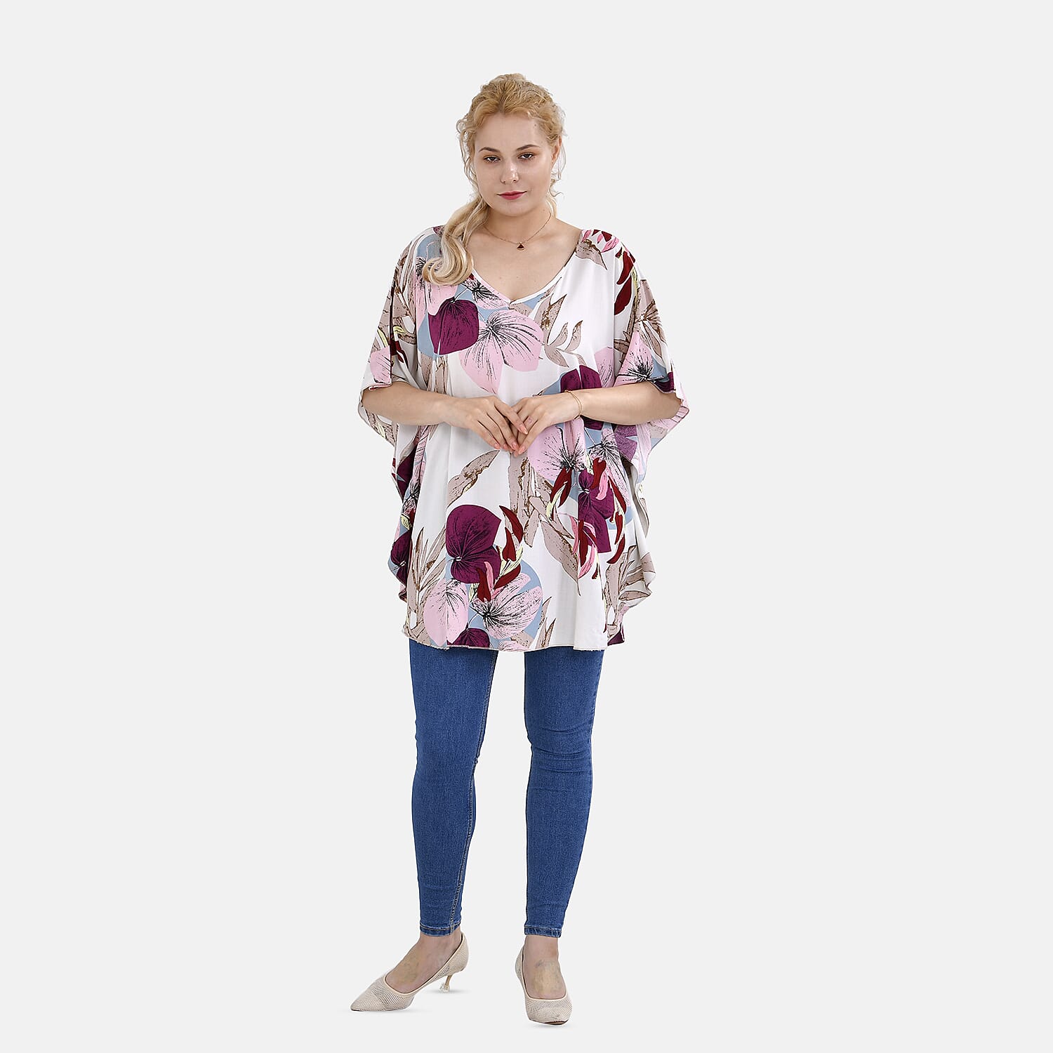 Tamsy Viscose Printed Top (Size 8 - 20) - Red & Green