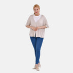 Tamsy V-Neck Mid-Sleeve Cardigan (One Size) - Beige