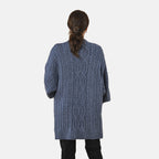 TAMSY Long Cardigan with Buttons (Size 8-22) - Blue