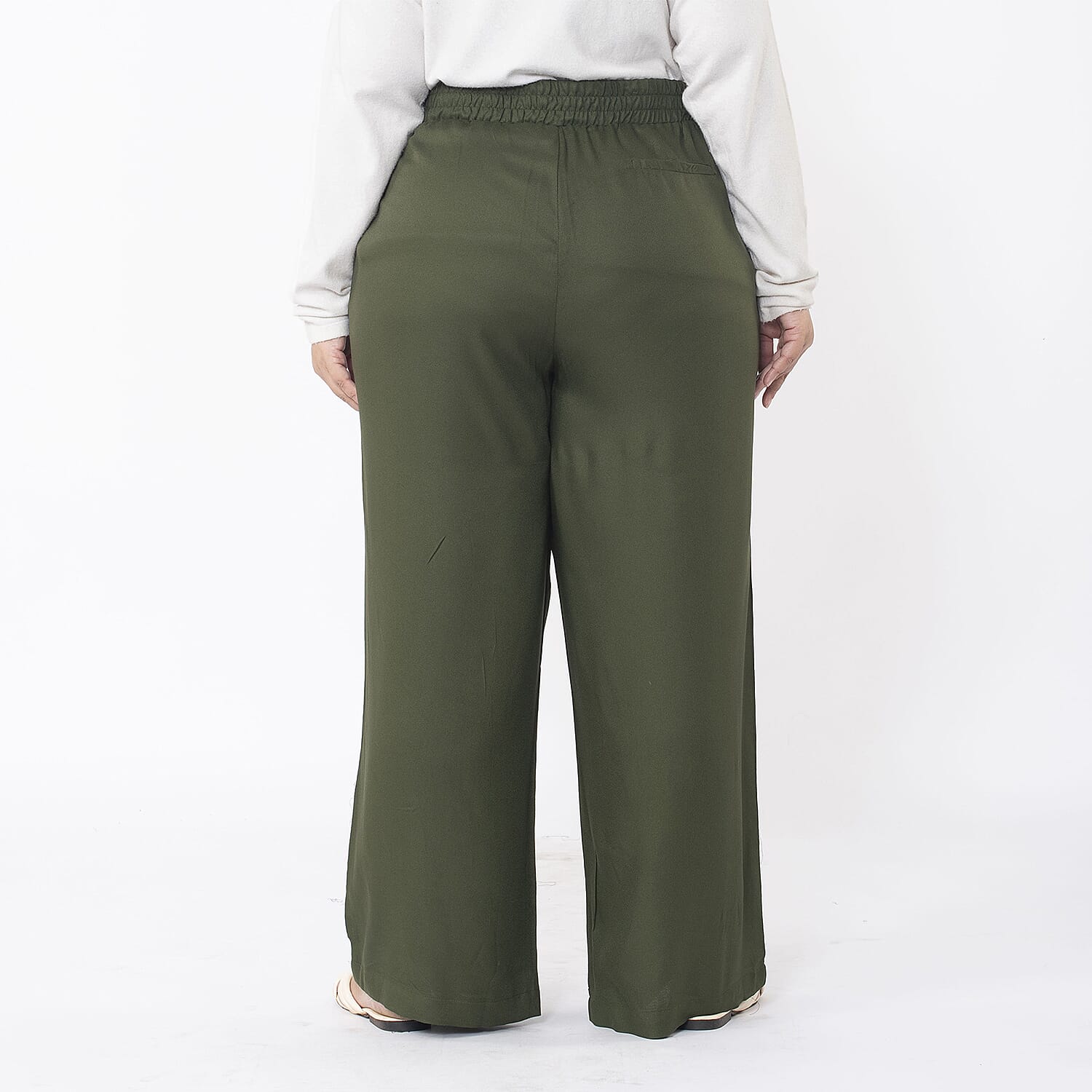 Tamsy Viscose Solid Jean and Pant-Trouser (Size 103x1 cm) - Khaki & Navy
