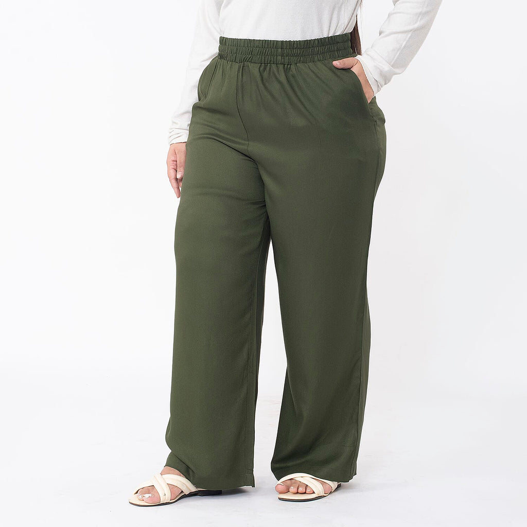 Tamsy Viscose Solid Jean and Pant-Trouser (Size 103x1 cm) - Khaki & Navy