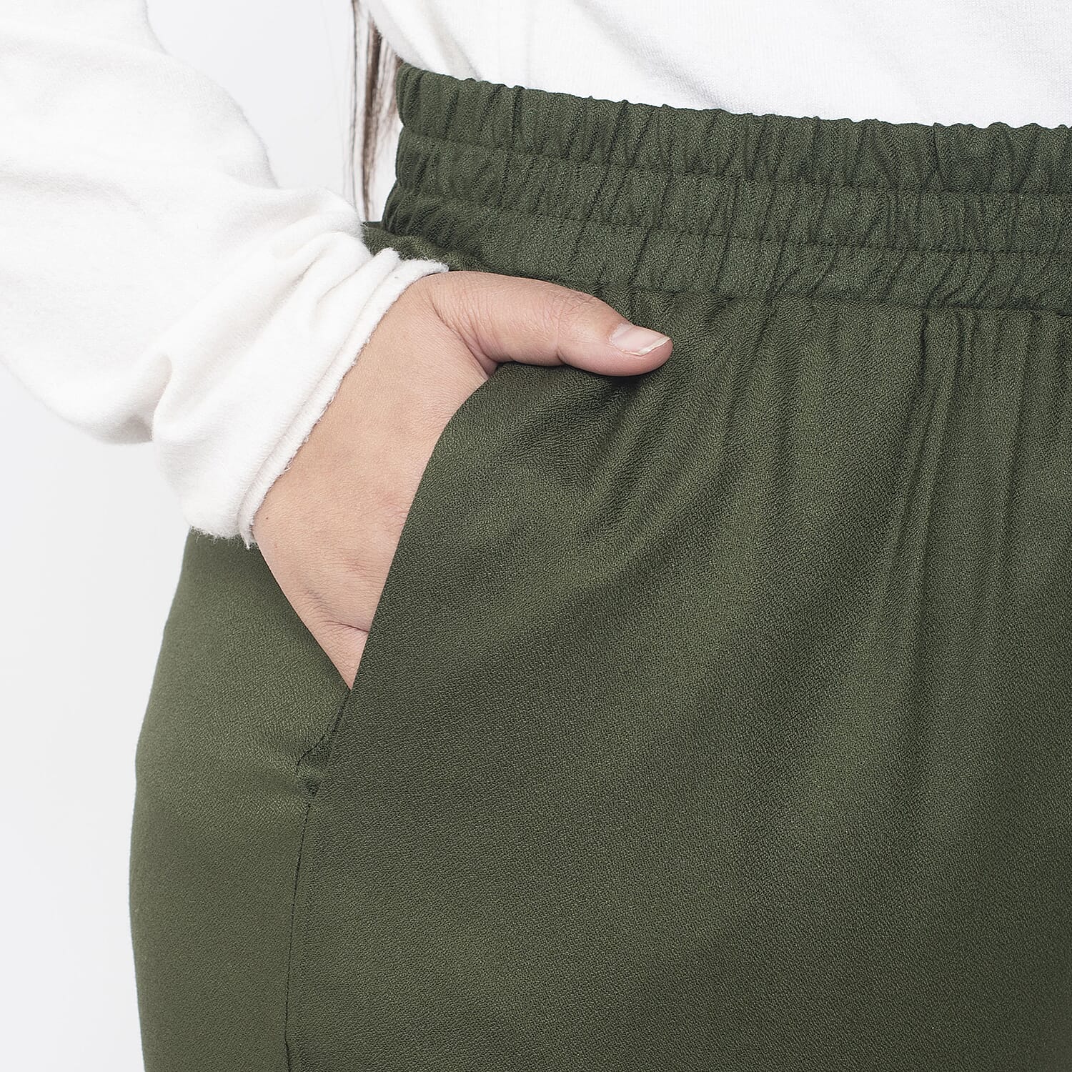 Tamsy Viscose Solid Jean and Pant-Trouser (Size 103x1 cm) - Khaki & Navy