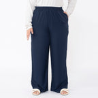 TAMSY 100% Viscose Solid Pant (Size S,8-12) - Navy