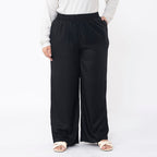 TAMSY 100% Viscose Solid Pant (Size M,12-14) - Black