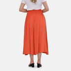 Tamsy 100% Viscose Smocked Waist Culottes (One Size) - Orange