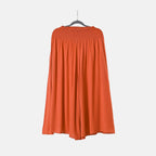 Tamsy 100% Viscose Smocked Waist Culottes (Curve Size) - Orange