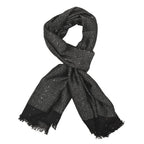 Viscose Shiny Metallic Mesh Shawl - Black