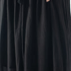 Tamsy Viscose Solid Skirt (Size M, 12-14) - Black