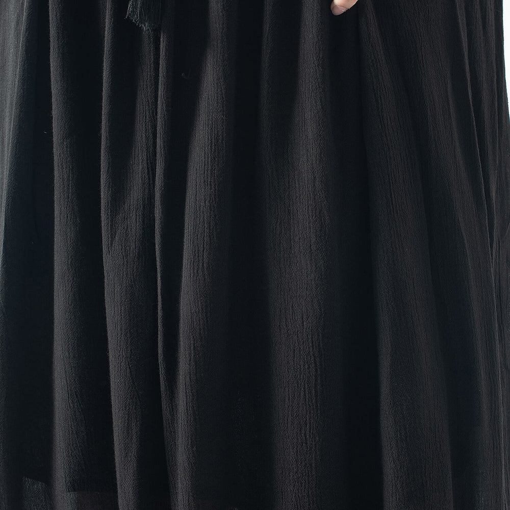 Tamsy Viscose Solid Skirt (Size XL, 20-22) - Black
