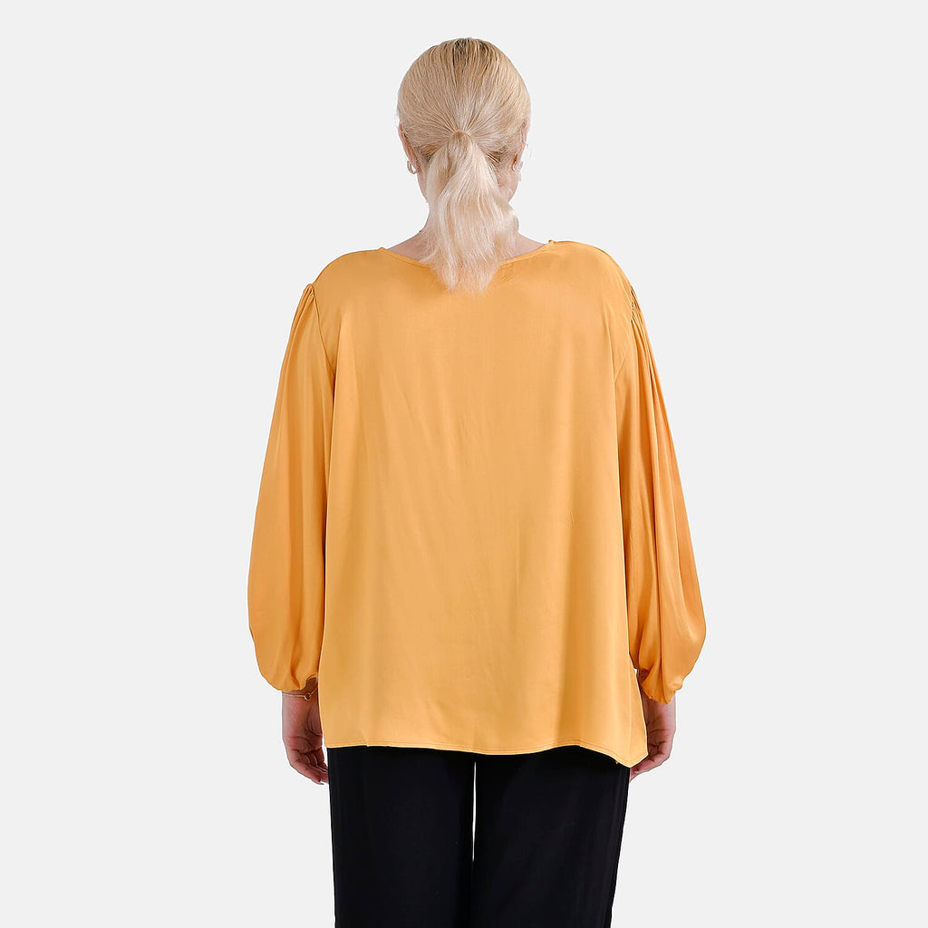 Tamsy 100% Viscose Relaxed Fit Blouse (Size 12 to 14) - Yellow