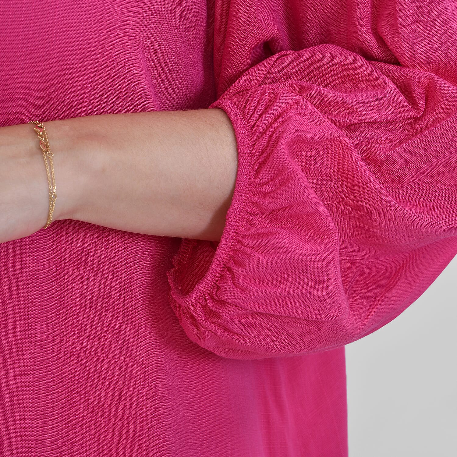 Tamsy 100% Viscose Relaxed Fit Blouse  (Size 16 to 18) - Pink