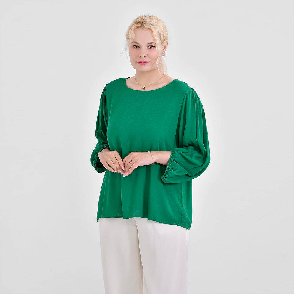 Tamsy 100% Viscose Solid Top  - Green (Size 16 to 18)