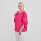 Tamsy 100% Viscose Relaxed Fit Blouse (Size 20 to 22) - Pink