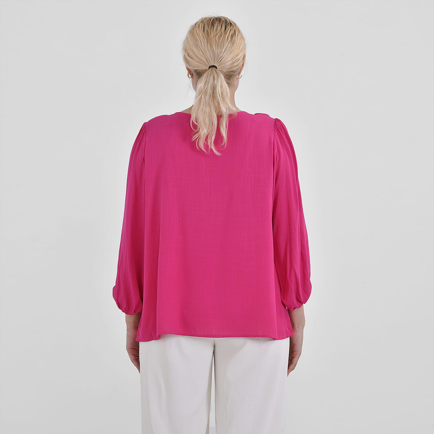 Tamsy 100% Viscose Relaxed Fit Blouse (Size 20 to 22) - Pink