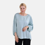 Tamsy 100% Viscose Relaxed Fit Blouse (Size 24 to 26) - Light Green