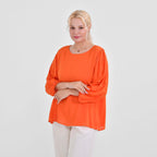 Tamsy Viscose Solid Top (Size 75x1 cm) - Orange & Green