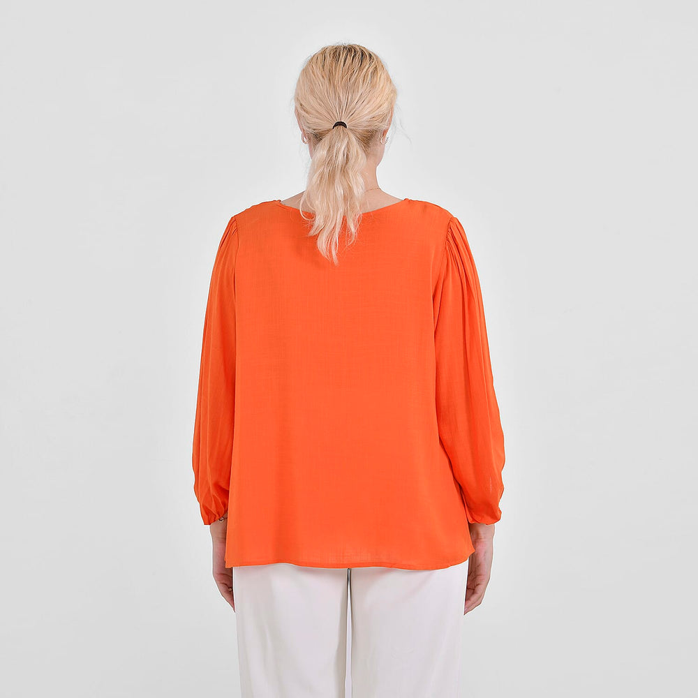 Tamsy Viscose Solid Top (Size 75x1 cm) - Orange & Green