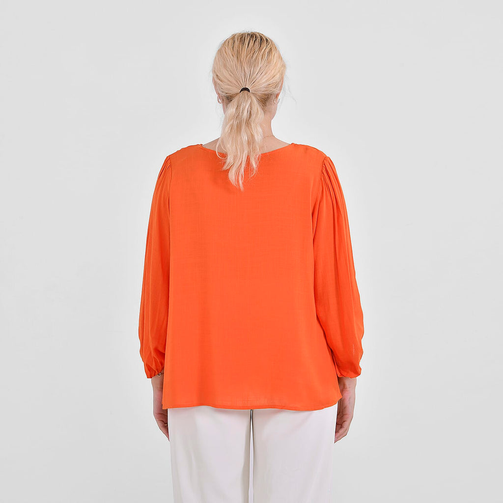 Tamsy Viscose Solid Top (Size 75x1 cm) - Orange & Green