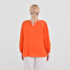Tamsy Viscose Solid Top (Size 75x1 cm) - Orange & Green