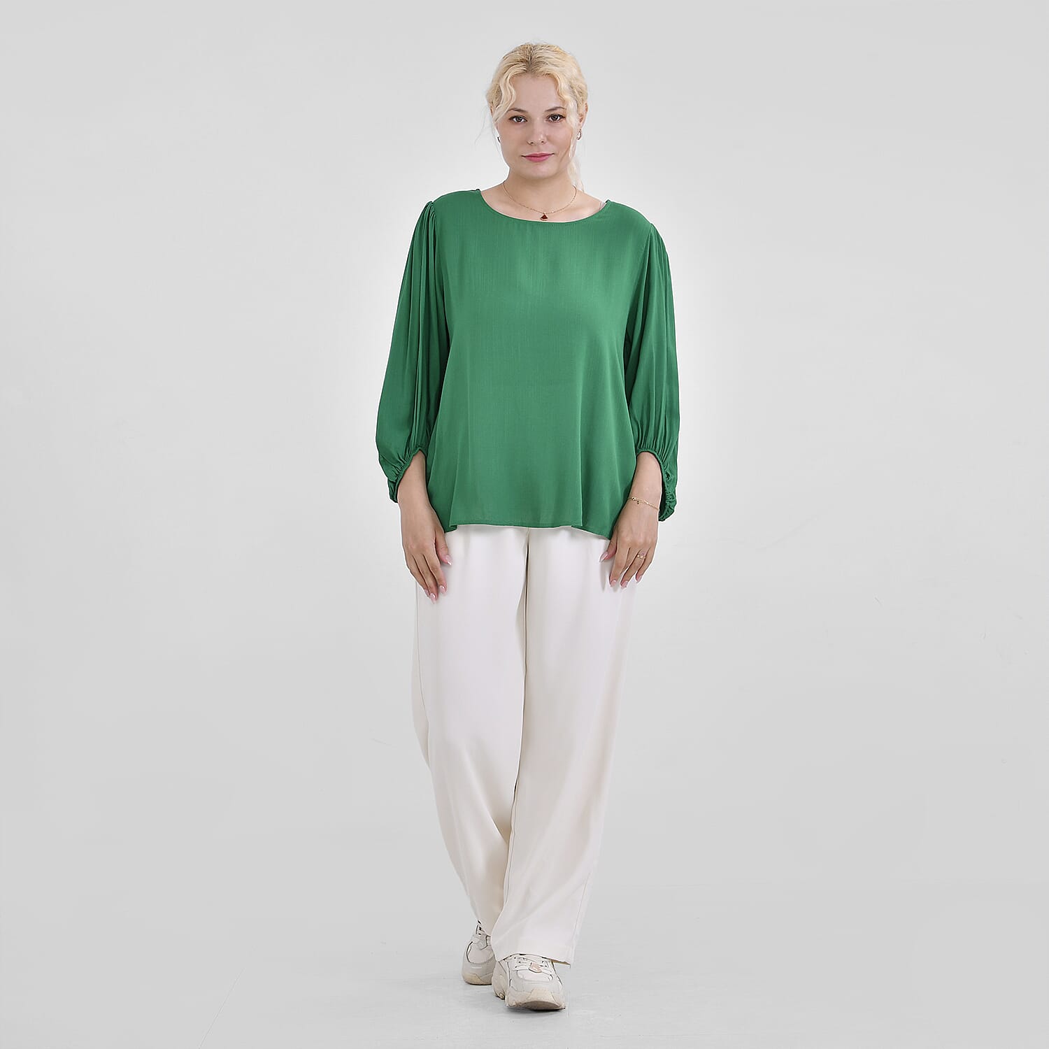 Tamsy 100% Viscose Solid Top  - Green (Size 24 to 26)