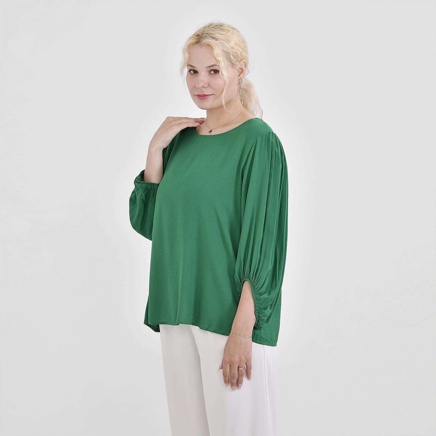 Tamsy 100% Viscose Solid Top  - Green (Size 24 to 26)