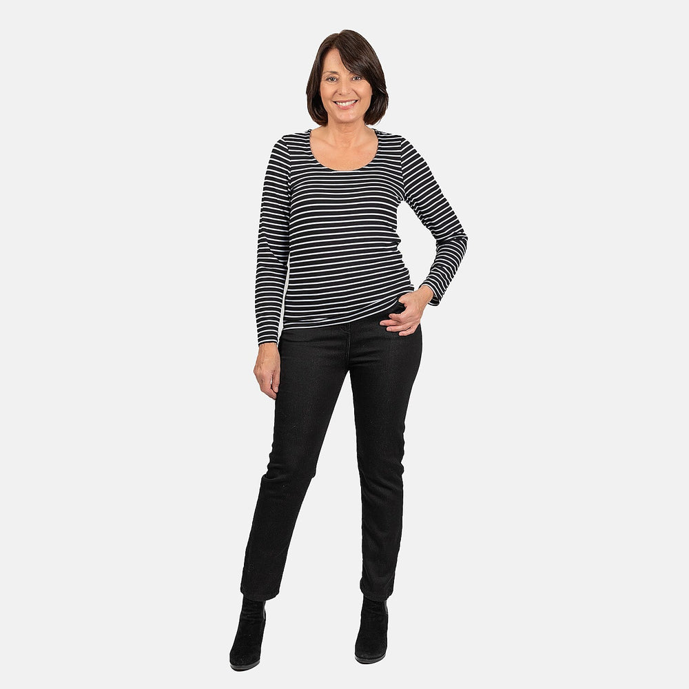 Tamsy Viscose Top (Size 1x1 cm) - Black White