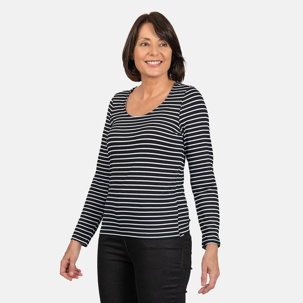 Tamsy Viscose Top (Size 1x1 cm) - Black White