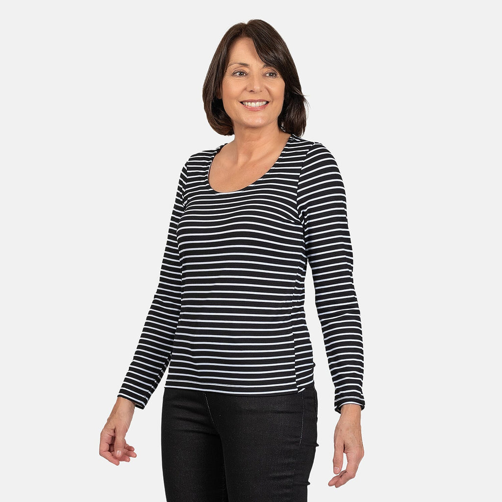Tamsy Viscose Top (Size 1x1 cm) - Black White